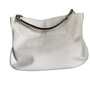 Gianni Chiarini Italian Ivory Pebble Leather Slouchy Hobo HandBag Purse
